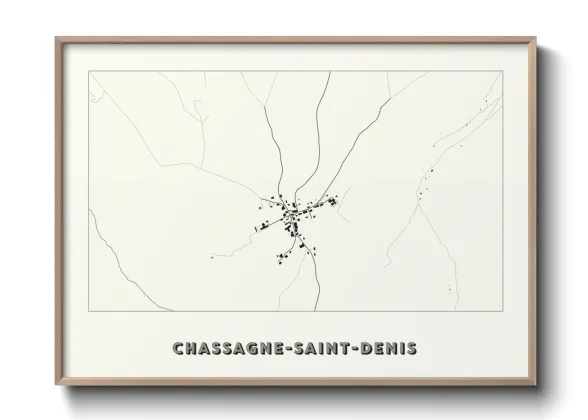 Une affiche de carte sur Chassagne-Saint-Denis
