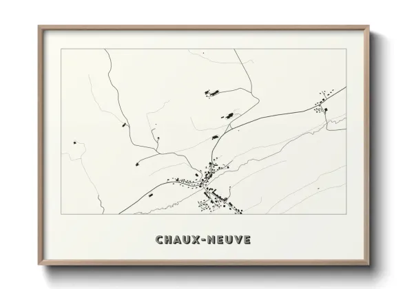 Une affiche de carte sur Chaux-Neuve