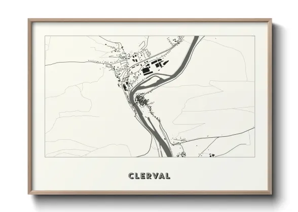 Une affiche de carte sur Clerval