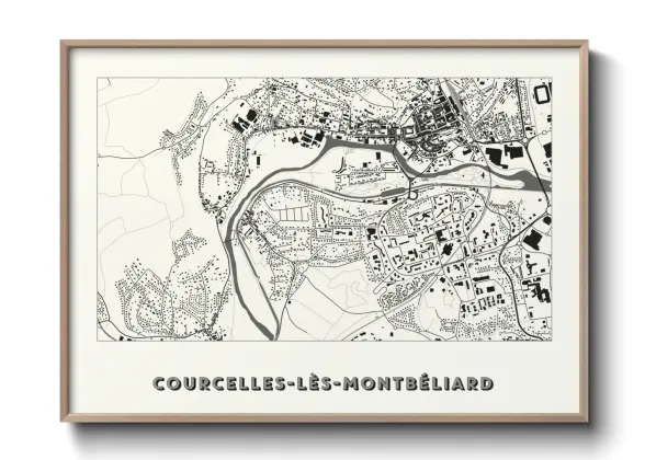 Une affiche de carte sur Courcelles-lès-Montbéliard