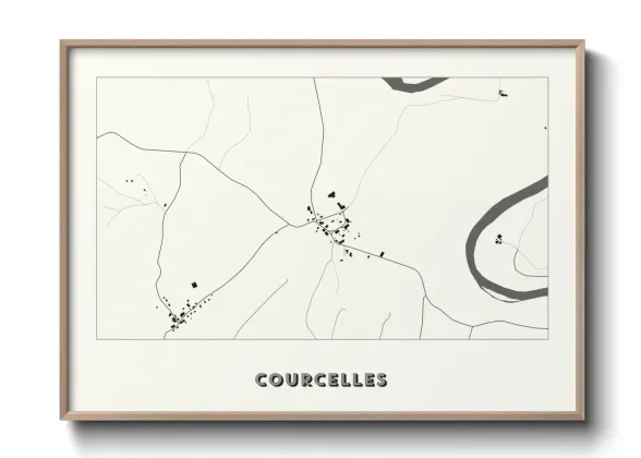 Une affiche de carte sur Courcelles