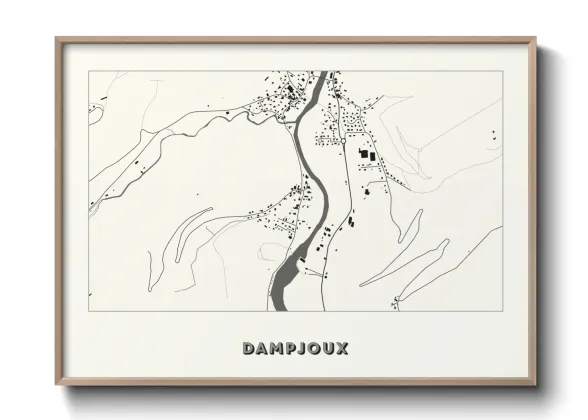Une affiche de carte sur Dampjoux