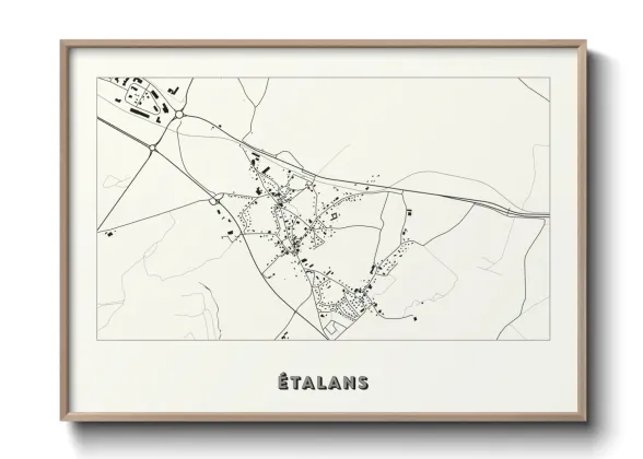 Une affiche de carte sur Étalans