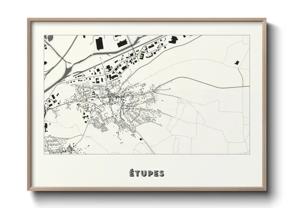 Une affiche de carte sur Étupes