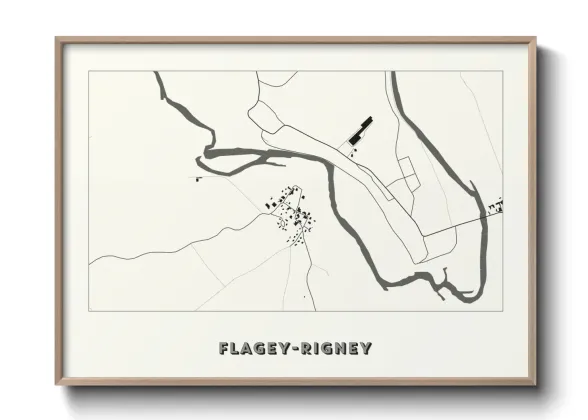 Une affiche de carte sur Flagey-Rigney