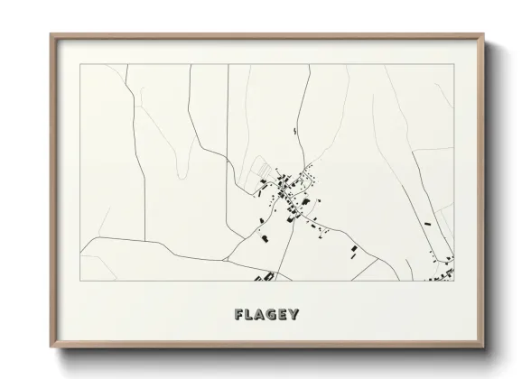 Une affiche de carte sur Flagey