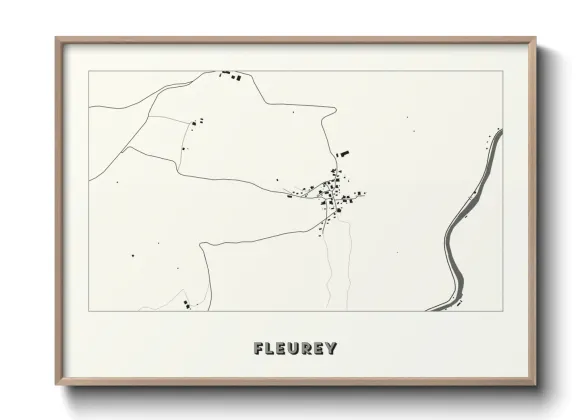 Une affiche de carte sur Fleurey