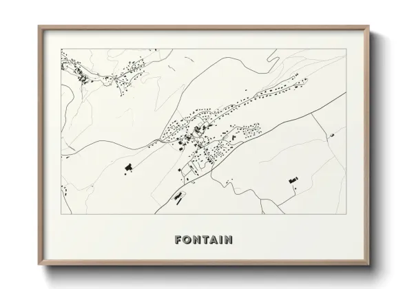 Une affiche de carte sur Fontain