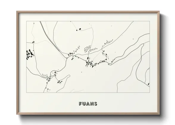 Une affiche de carte sur Fuans