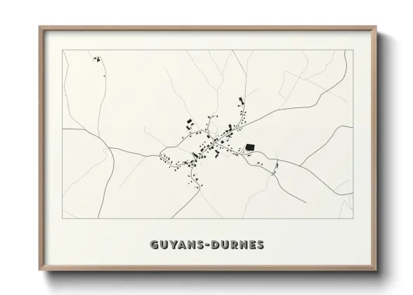Une affiche de carte sur Guyans-Durnes