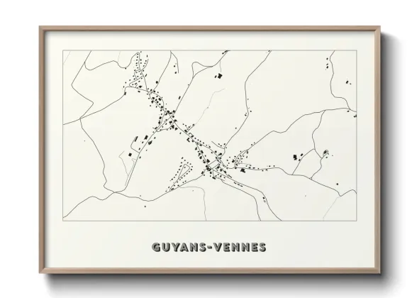 Une affiche de carte sur Guyans-Vennes