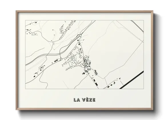Une affiche de carte sur La Vèze