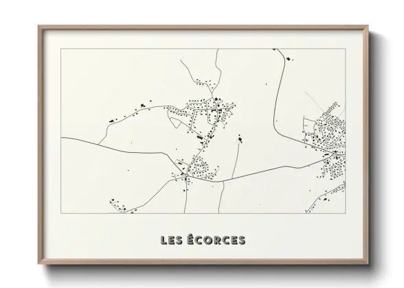 Une affiche de carte sur Les Écorces