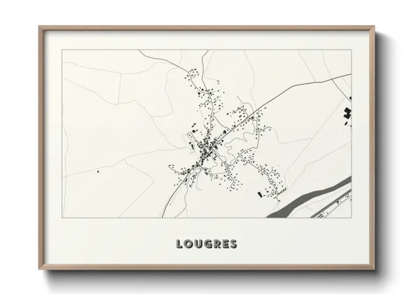 Une affiche de carte sur Lougres