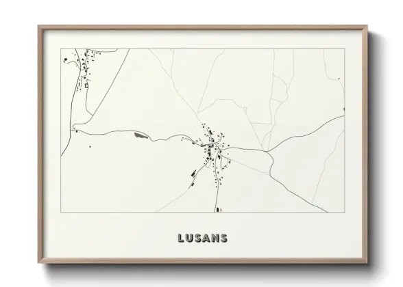 Une affiche de carte sur Lusans