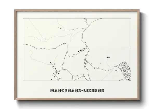 Une affiche de carte sur Mancenans-Lizerne