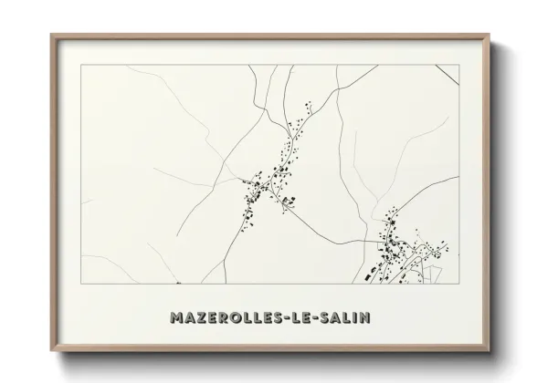 Une affiche de carte sur Mazerolles-le-Salin