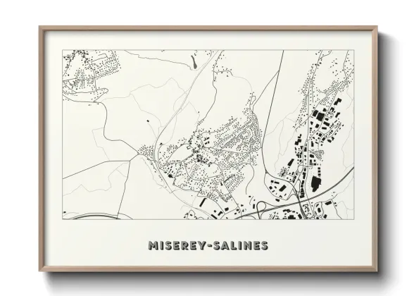 Une affiche de carte sur Miserey-Salines