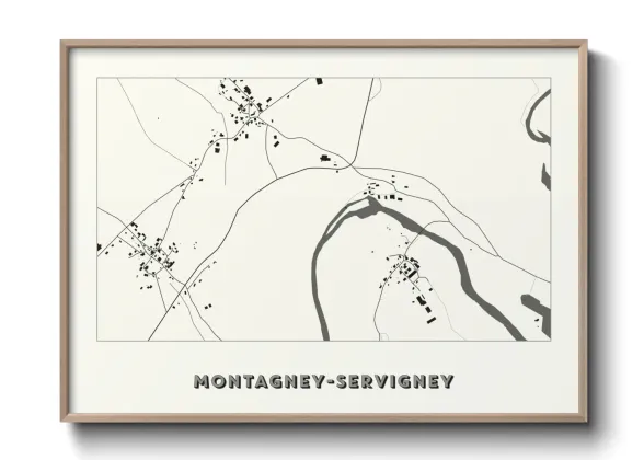 Une affiche de carte sur Montagney-Servigney