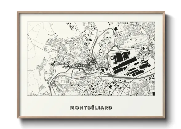 Une affiche de carte sur Montbéliard