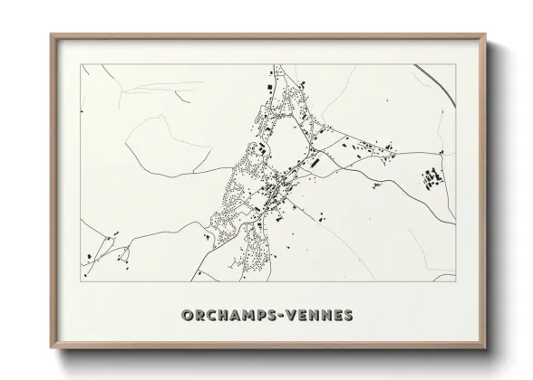 Une affiche de carte sur Orchamps-Vennes