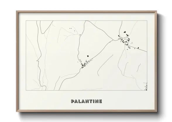 Une affiche de carte sur Palantine