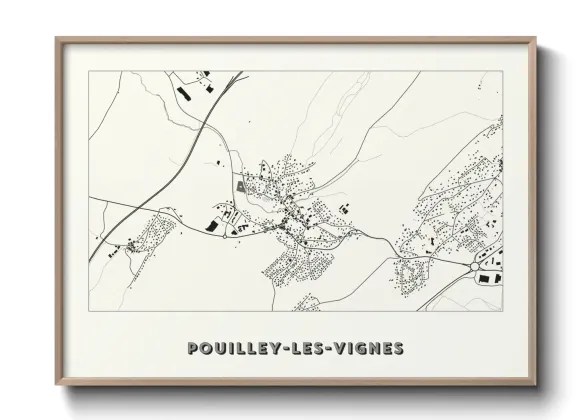 Une affiche de carte sur Pouilley-les-Vignes