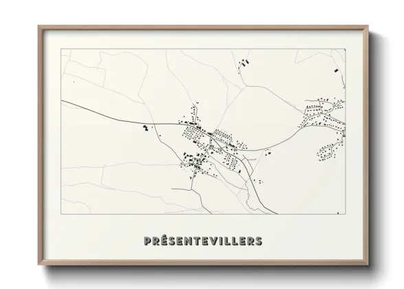 Une affiche de carte sur Présentevillers