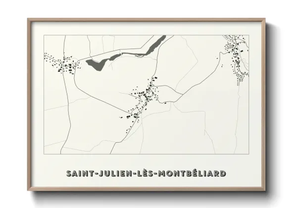 Une affiche de carte sur Saint-Julien-lès-Montbéliard