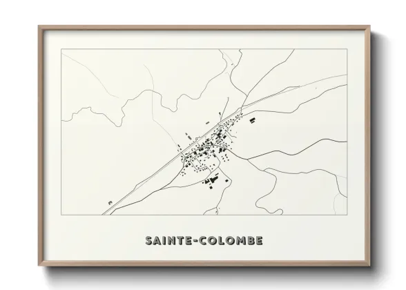 Une affiche de carte sur Sainte-Colombe