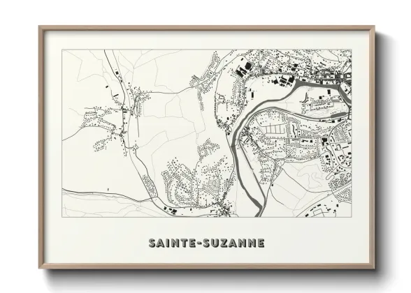 Une affiche de carte sur Sainte-Suzanne