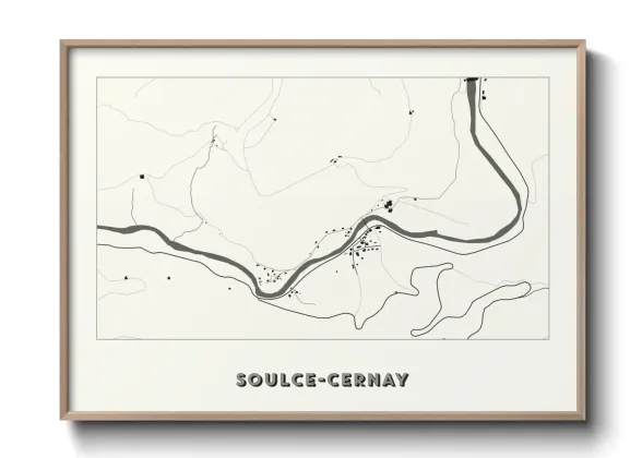 Une affiche de carte sur Soulce-Cernay
