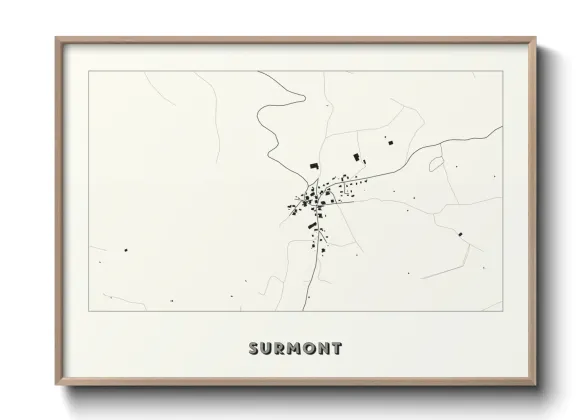 Une affiche de carte sur Surmont