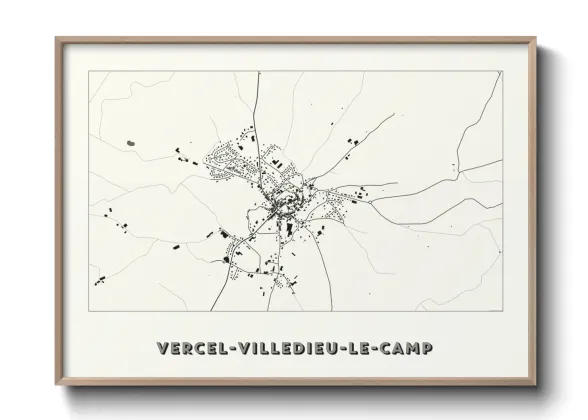 Une affiche de carte sur Vercel-Villedieu-le-Camp