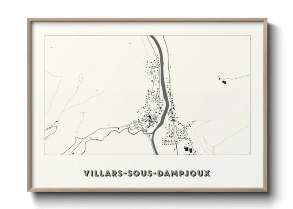Une affiche de carte sur Villars-sous-Dampjoux