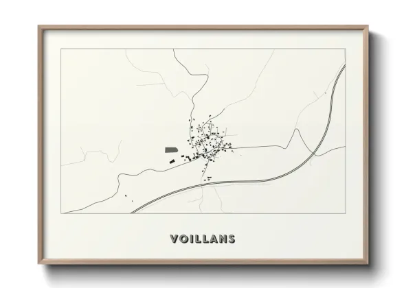 Une affiche de carte sur Voillans