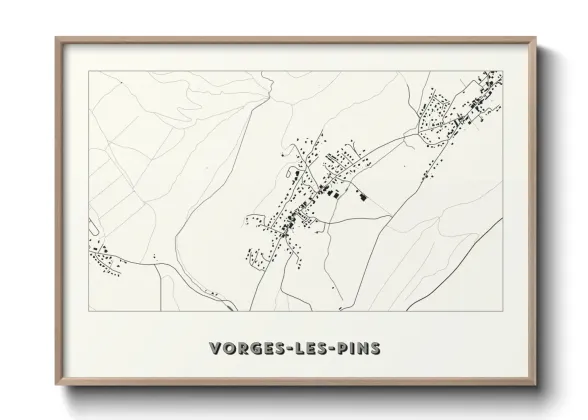Une affiche de carte sur Vorges-les-Pins