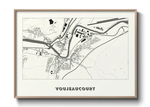 Une affiche de carte sur Voujeaucourt