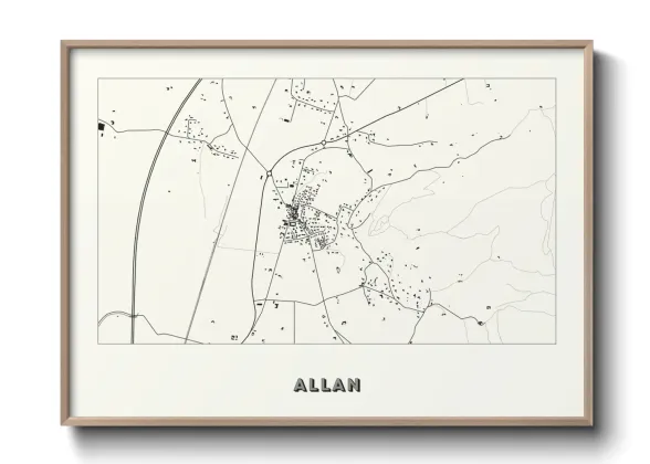 Une affiche de carte sur Allan
