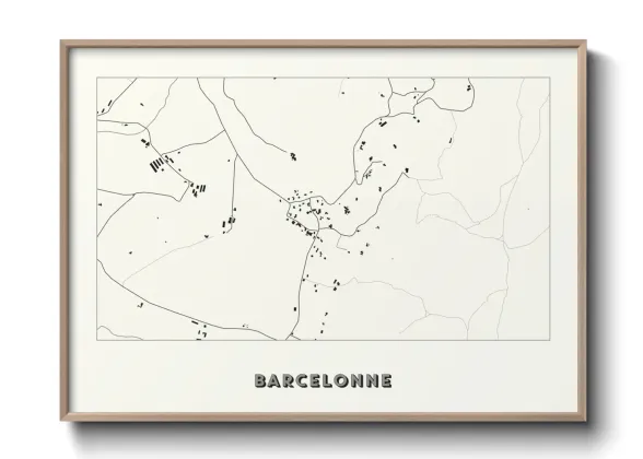 Une affiche de carte sur Barcelonne
