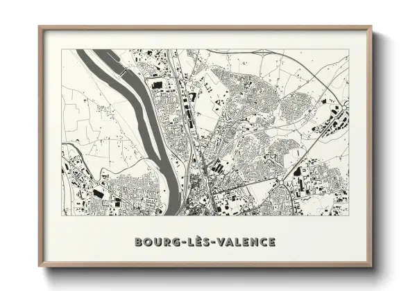 Une affiche de carte sur Bourg-lès-Valence