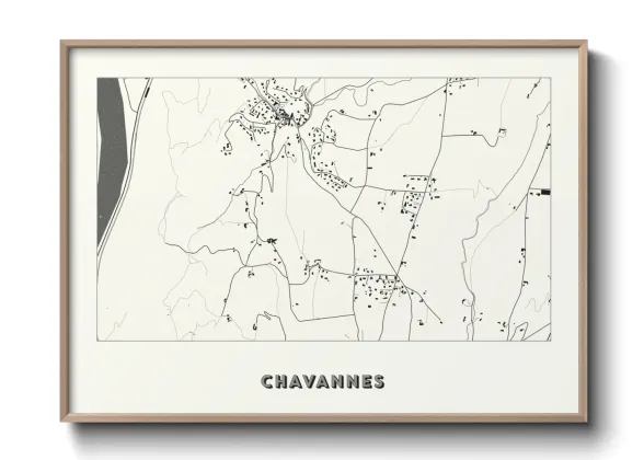 Une affiche de carte sur Chavannes