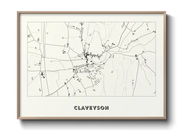 Une affiche de carte sur Claveyson