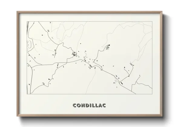 Une affiche de carte sur Condillac