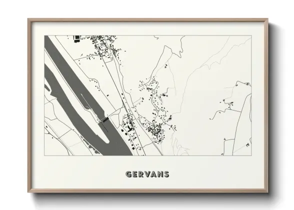 Une affiche de carte sur Gervans