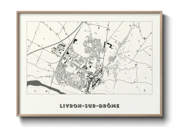 Une affiche de carte sur Livron-sur-Drôme