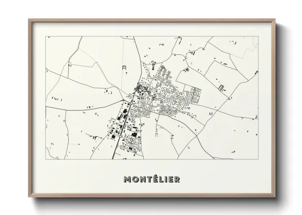 Une affiche de carte sur Montélier