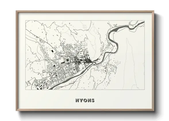 Une affiche de carte sur Nyons