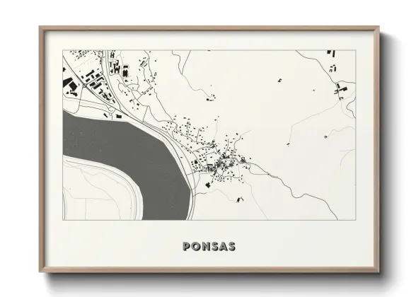 Une affiche de carte sur Ponsas