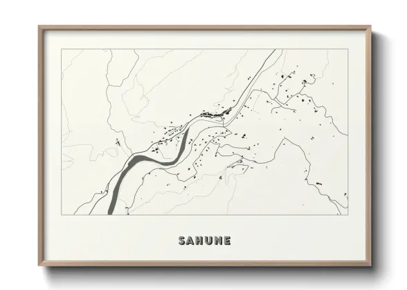 Une affiche de carte sur Sahune